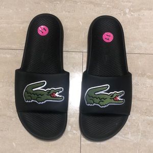 Lacoste men’s sandals black w/ logo size 11 *NEW*
